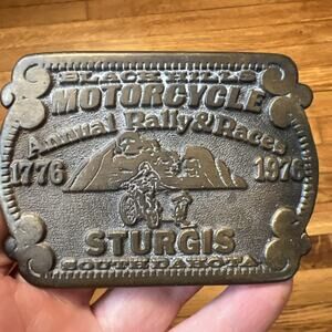 Sturgis Black Hills Annual Rally & Race South Dakota Motorcycle 1976 Belt Buckle